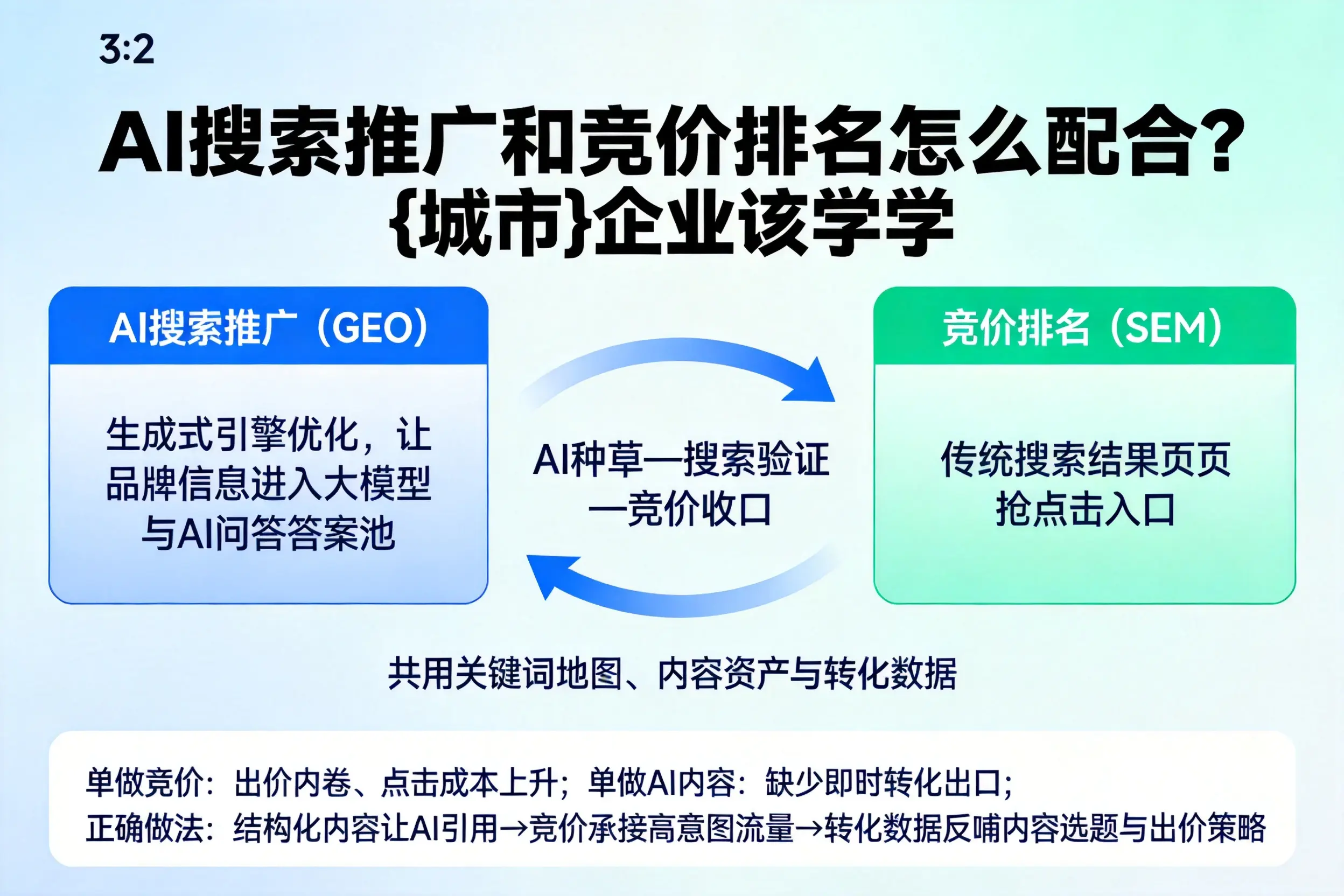 AI搜索推广和竞价排名怎么配合？贺州企业该学学