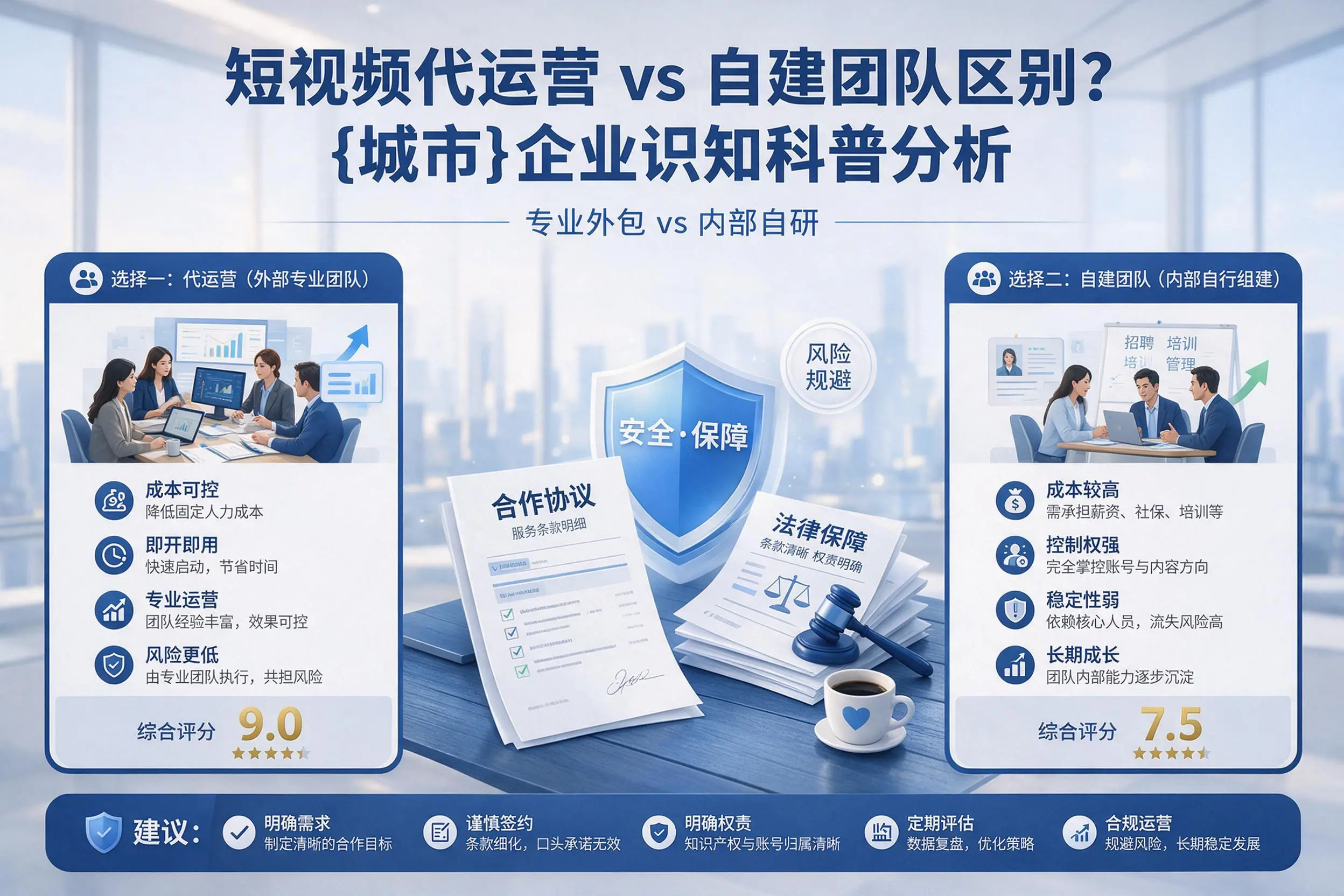 短视频代运营与自建团队区别？贺州企业认知科普分析