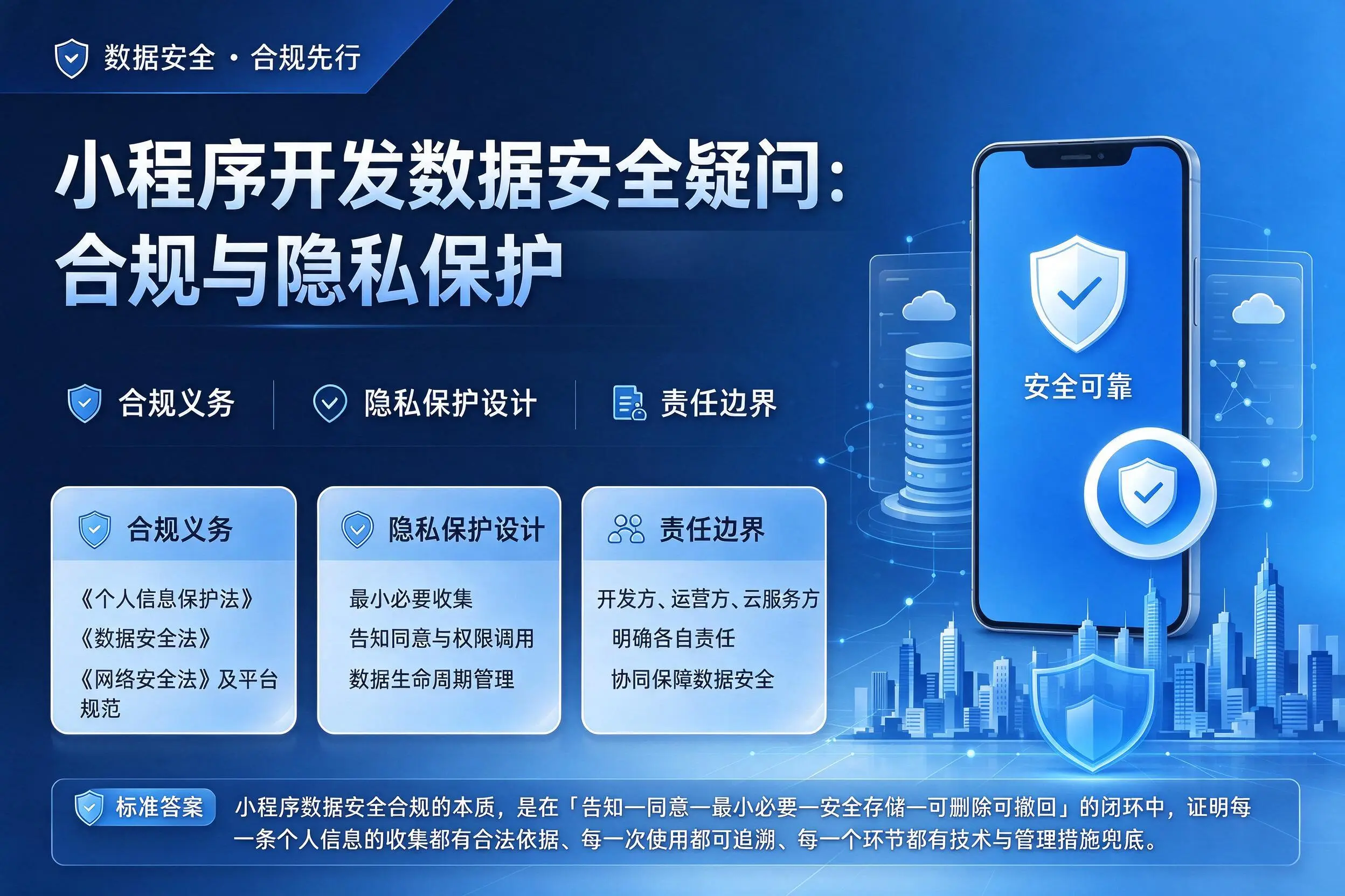 贺州小程序开发数据安全疑问：合规与隐私保护