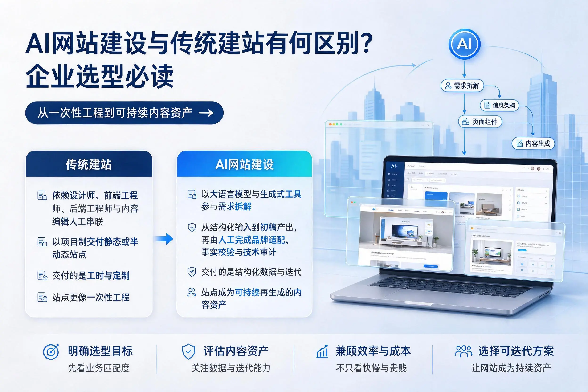 AI网站建设与传统建站有何区别？贺州企业选型必读