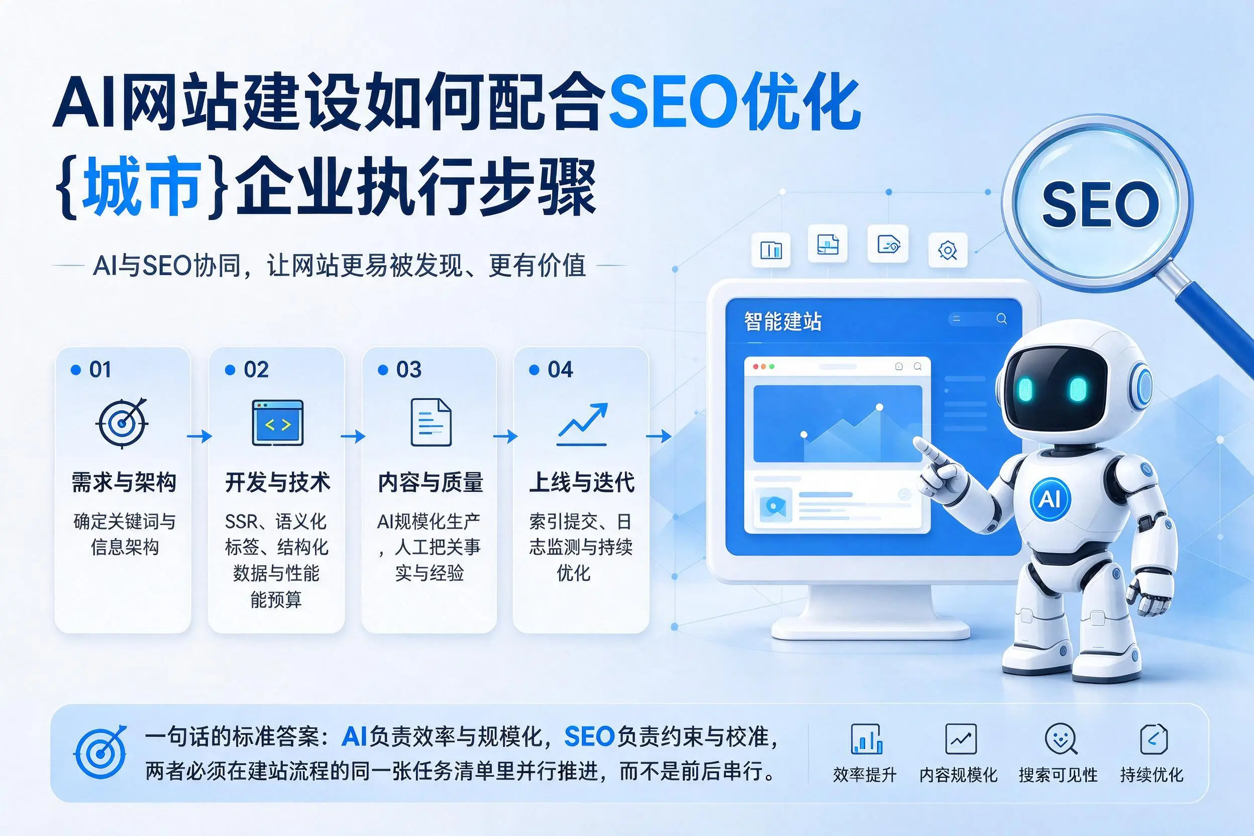 AI网站建设如何配合SEO优化，贺州企业执行步骤