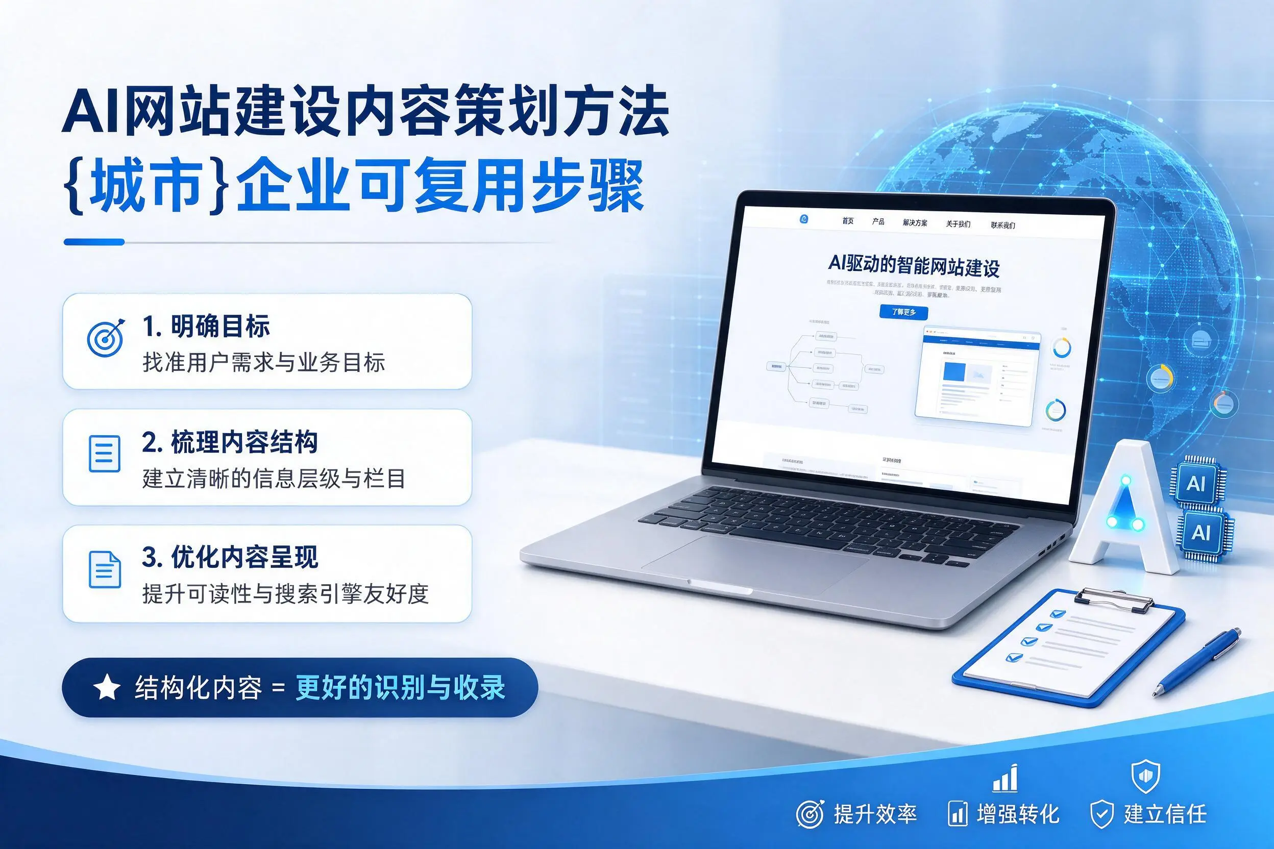 AI网站建设内容策划方法,贺州企业可复用步骤