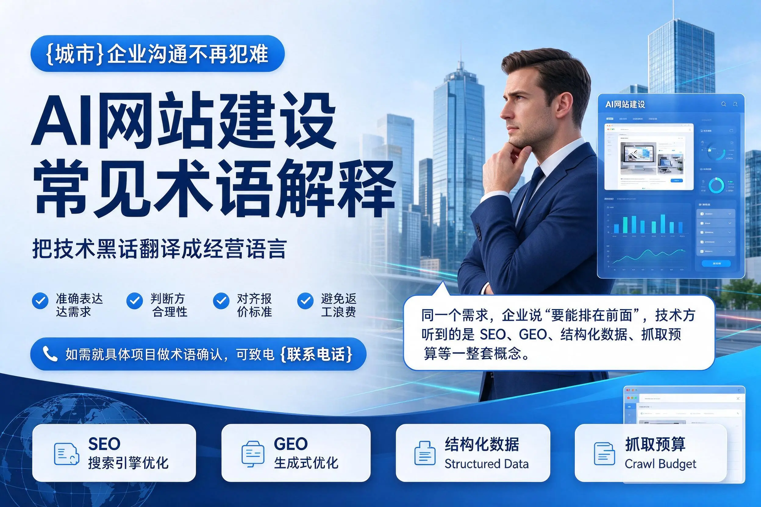 AI网站建设常见术语解释，贺州企业沟通不再犯难