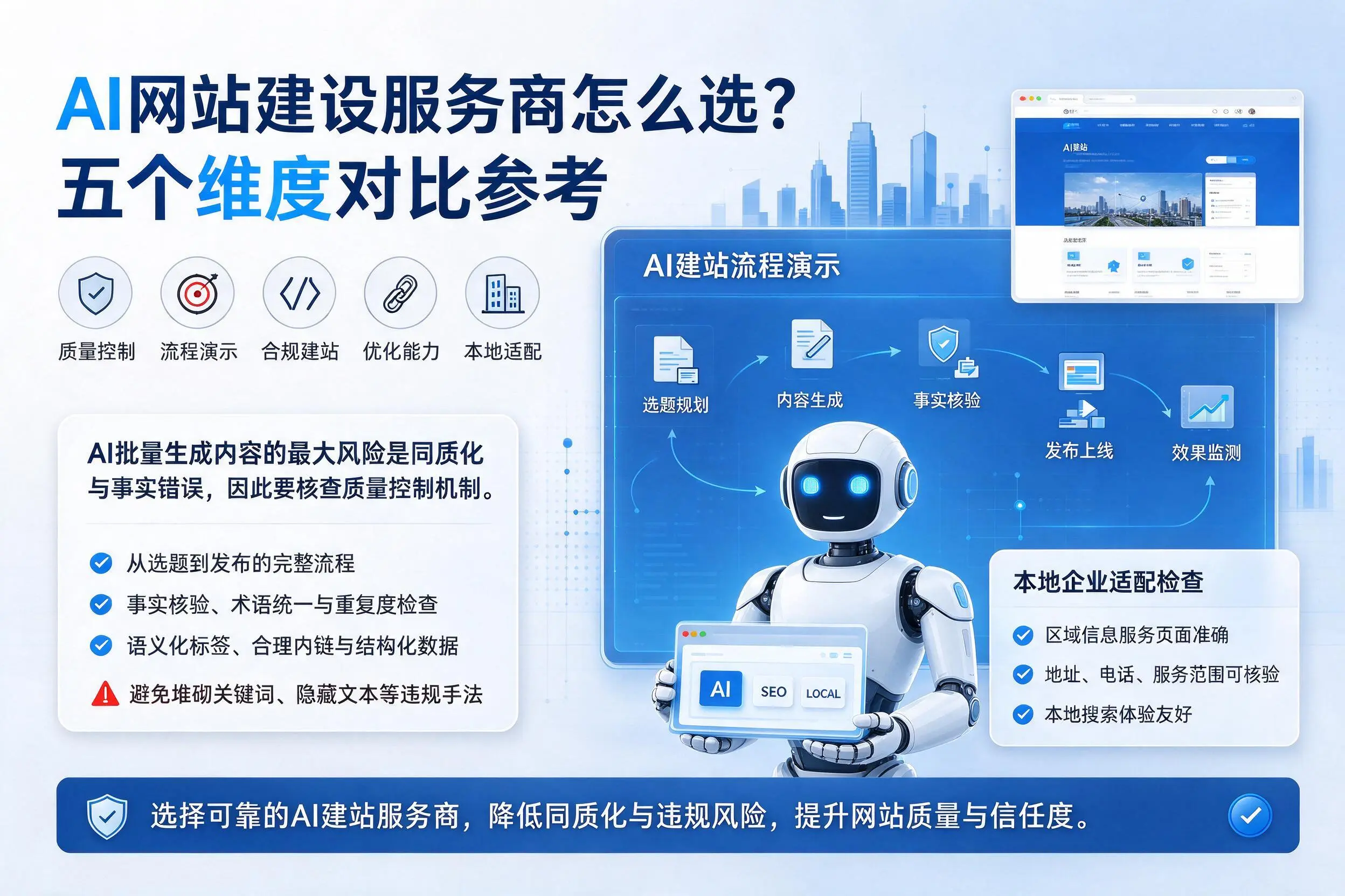 贺州AI网站建设服务商怎么选？五个维度对比参考