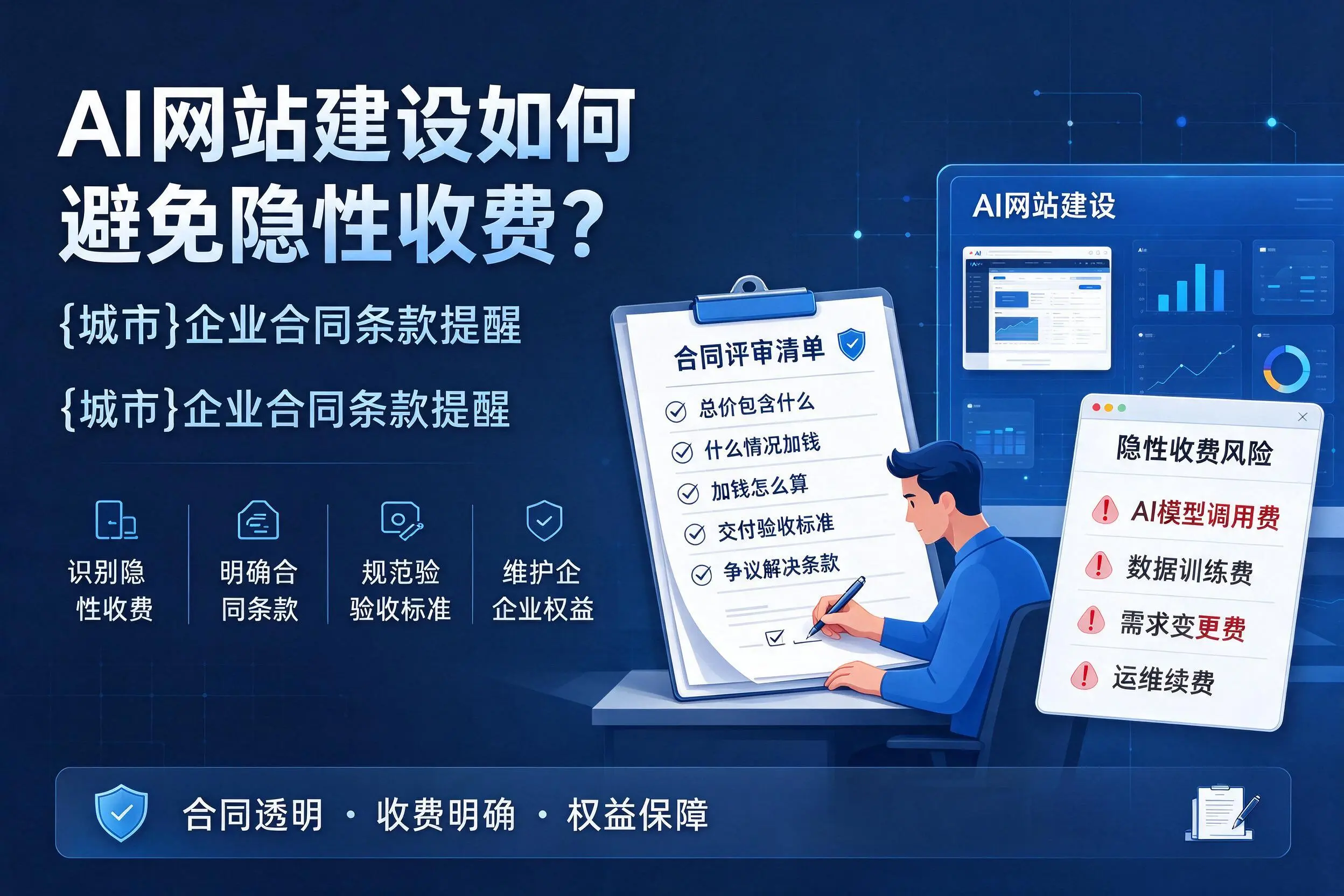 AI网站建设如何避免隐性收费？贺州企业合同条款提醒